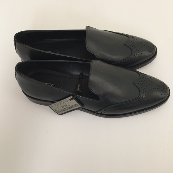 ‼️NEW‼️Massimo Dutti:Black Leather Slip on Loafers - Picture 1 of 8